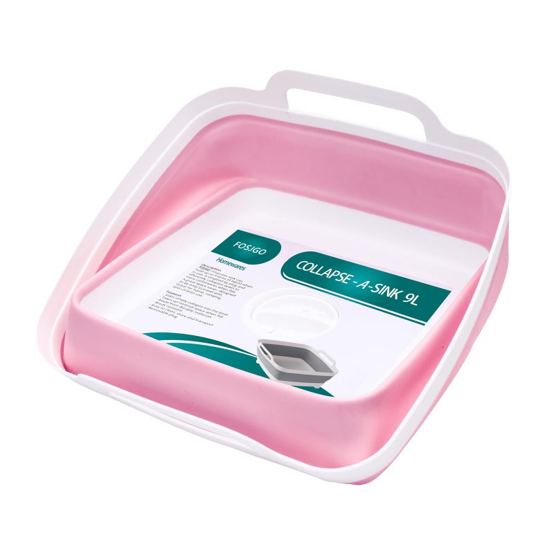 FOSJGO 2.4 Gal(9L) Collapsible Dish Basin with Drain Plug,Space Saving Multiuse Foldable Sink Tub,Dishpan,Kitchen Sink for Camping,Plastic Tub,Vegetable Washing,RVâ€¦ - Image 2